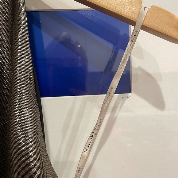 Halston Gold/Bronze Metallic Gown - Picture 7 of 8